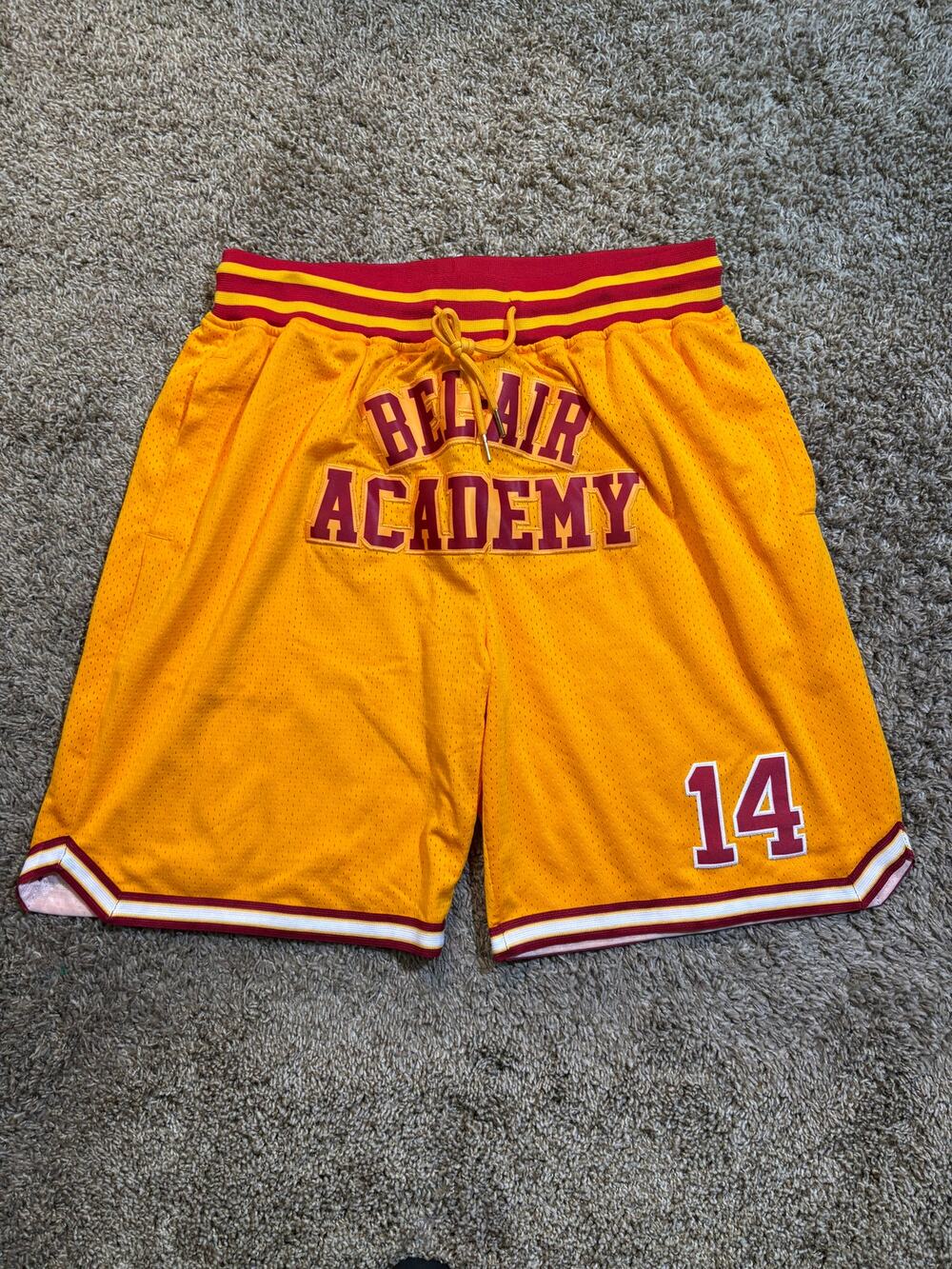 Bel Air Academy Fresh Prince Will Smith #14 Basketball Shorts Mens Size XL
